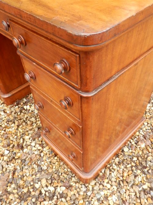 VICTORIAN MAHOGANY TWIN PEDESTAL DESK - ADDITIONAL PHOTO 7