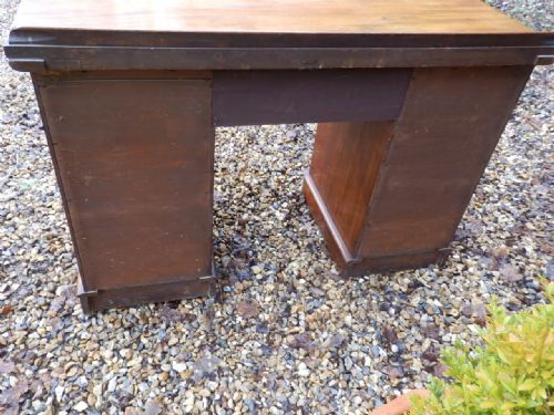 VICTORIAN MAHOGANY TWIN PEDESTAL DESK - ADDITIONAL PHOTO 10