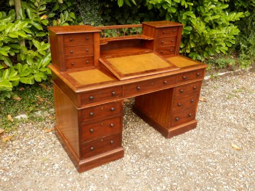 Writing Desk, Victorian, 'Dickens' Style, Mahogany.