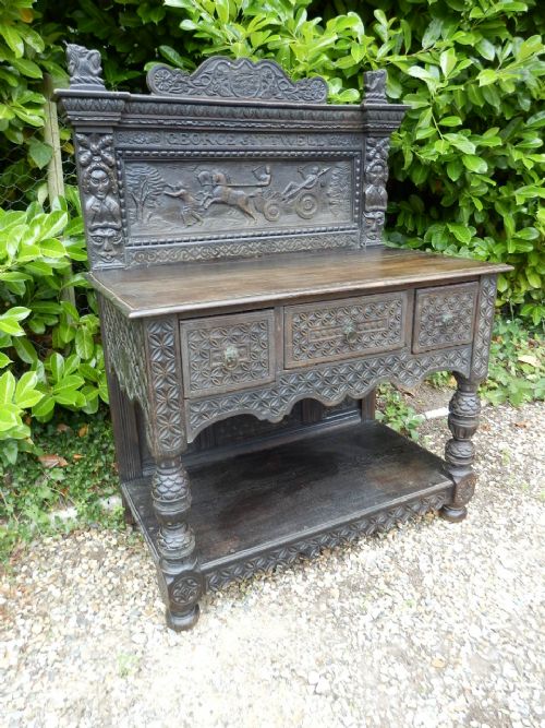 Carved Oak Sideboard, Prolific Carving.