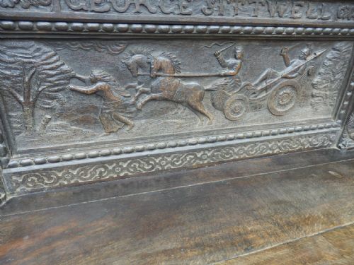 fig 1. Carved oak sideboard, prolific carving.