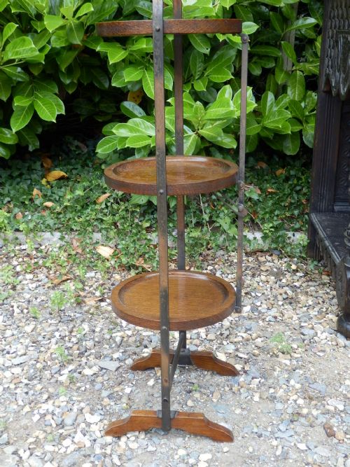 FOLDING CAKE STAND ARTS AND CRAFTS EXCELLENT CONDITION - ADDITIONAL PHOTO 4