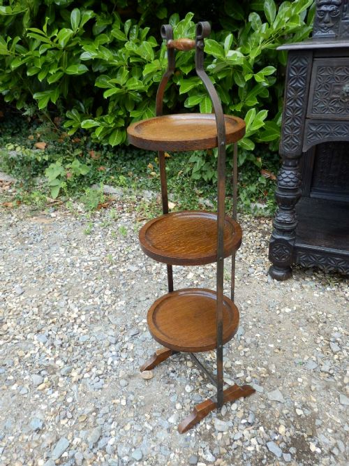 FOLDING CAKE STAND ARTS AND CRAFTS EXCELLENT CONDITION - ADDITIONAL PHOTO 5