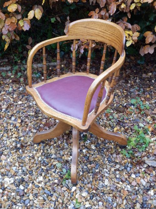 Edwardian Oak Desk Chair