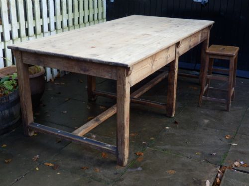 fig 1. Pine table, Victorian, 7ft. 6ins x 2ft. 7ins.