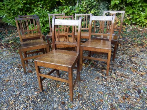 Georgian Dining Chairs, Mixed Set of 8.