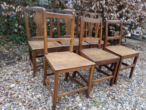 Georgian Dining Chairs. Mixed Set of 6.