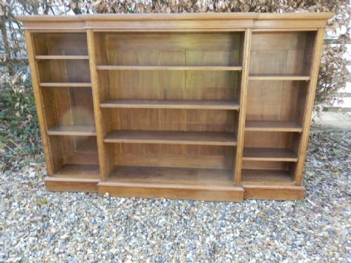 Break-front Bookcase, Edwardian, Mahogany.