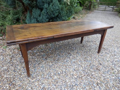 French Oak Extending Dining Table. 348cm X 86cm. Height 75cm