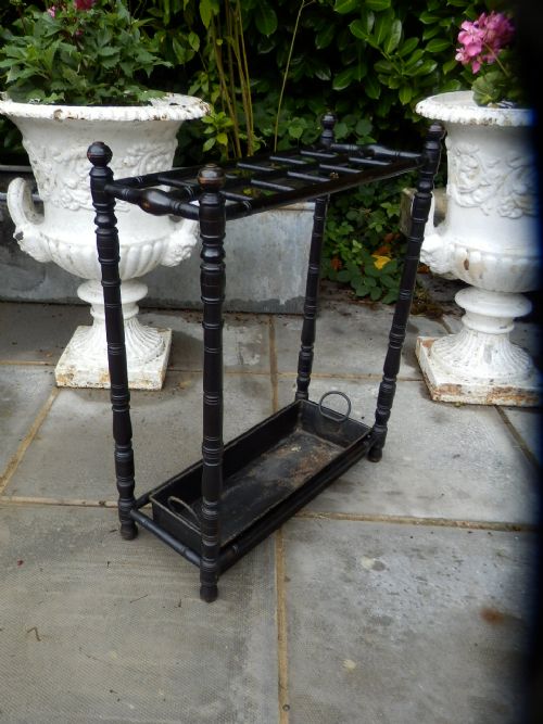 VICTORIAN EBONISED STICK STAND - ADDITIONAL PHOTO 3