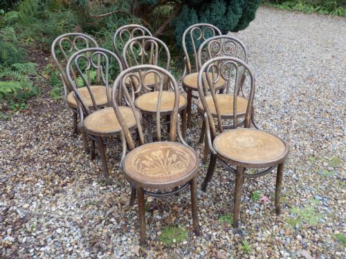 A Set of 8 Romanian Bentwood 'Sweetheart' Chairs
