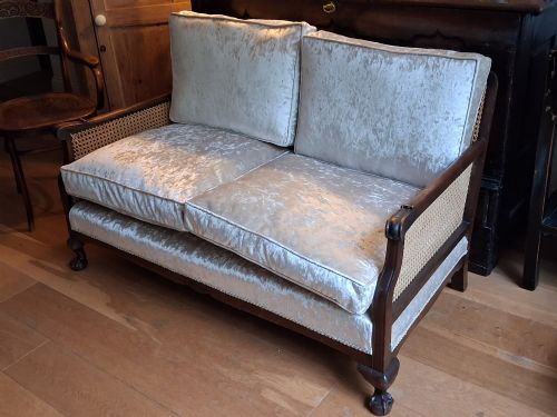 Two Seater French Bergère Sofa with Excellent Cane Work.