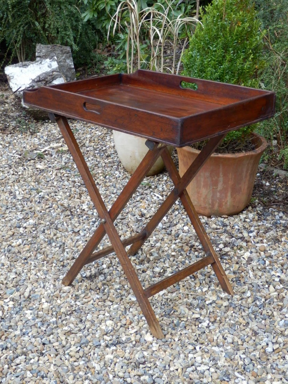 Butler's tray, mahogany, Victorian.