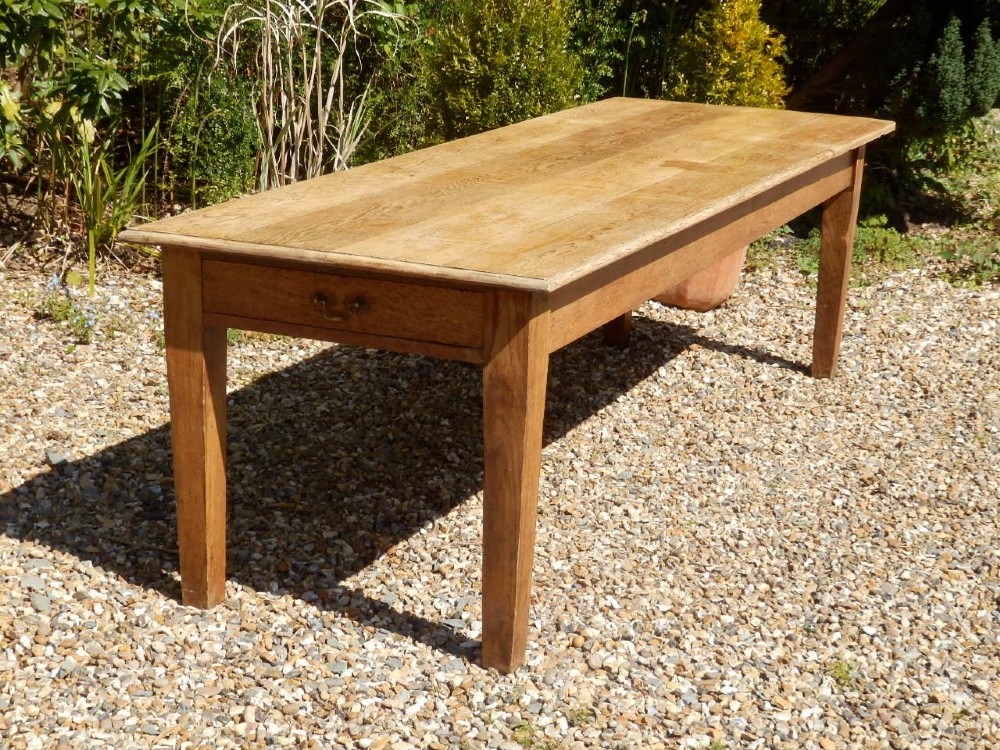 Dining table, solid oak, excellent condition. 8ft.