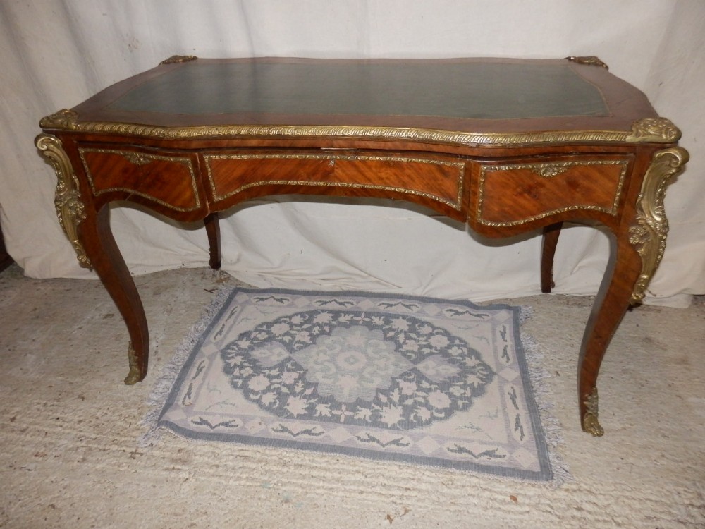 French Desk. Ormalu mounts and leather top. Empire revival