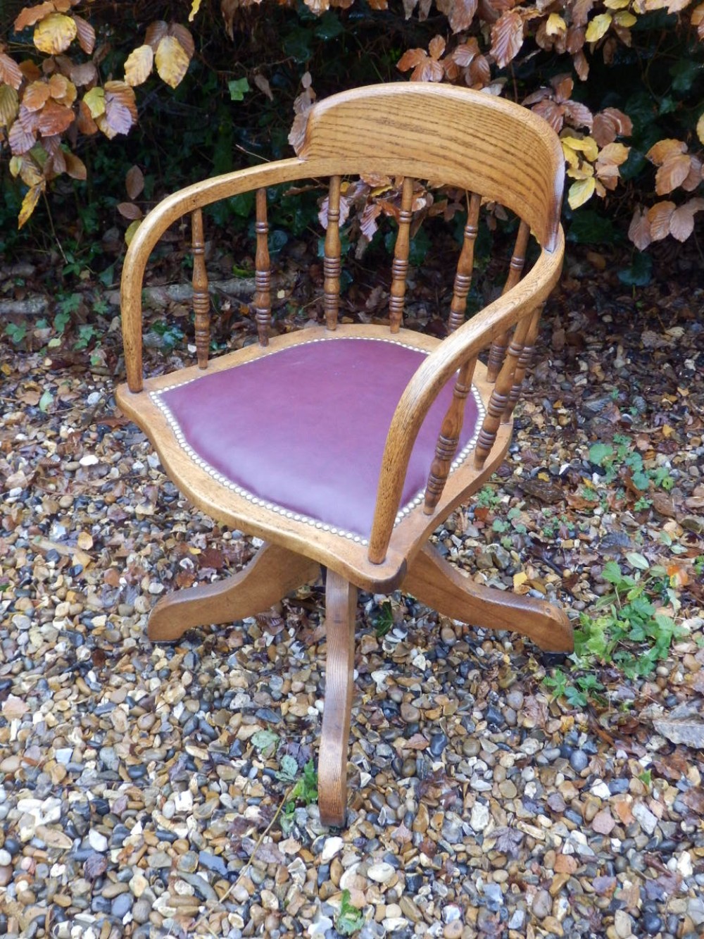 Edwardian oak desk chair
