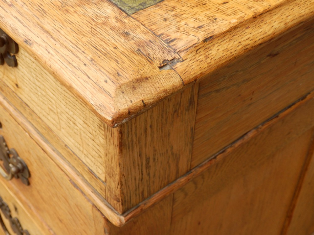 Oak pedestal desk in 3 sections View IV