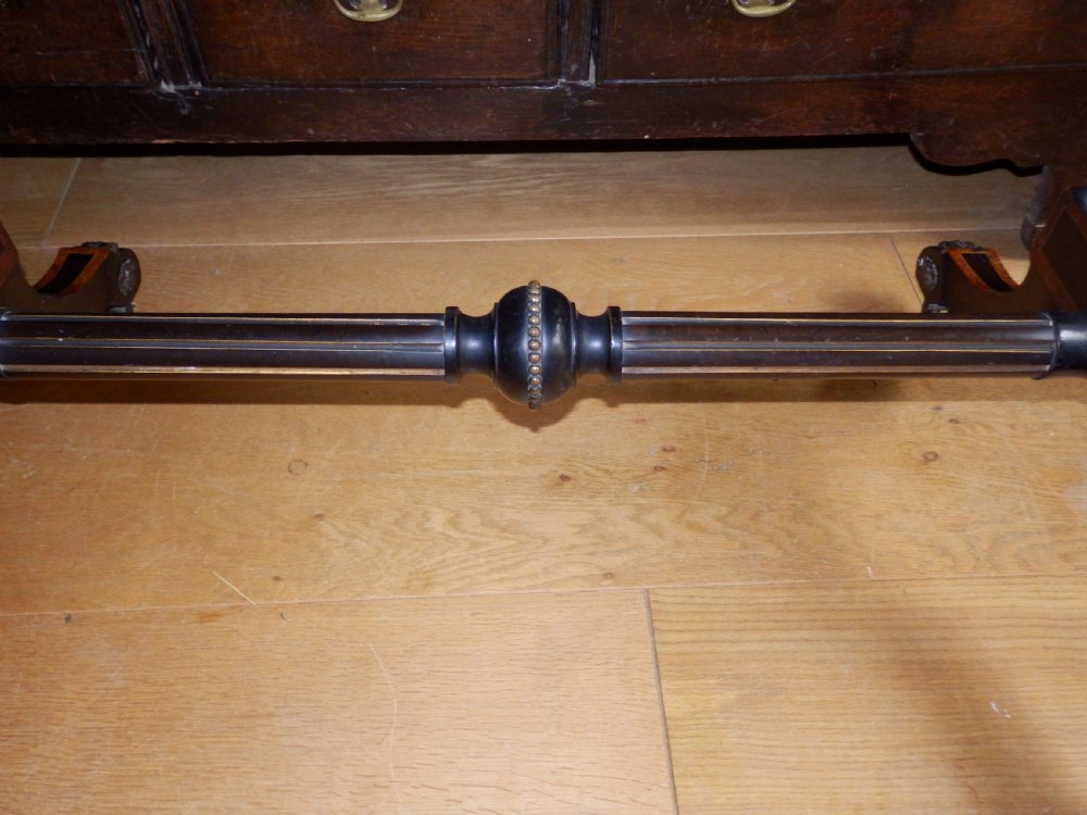 Victorian card table, ebonised and bur wood View II