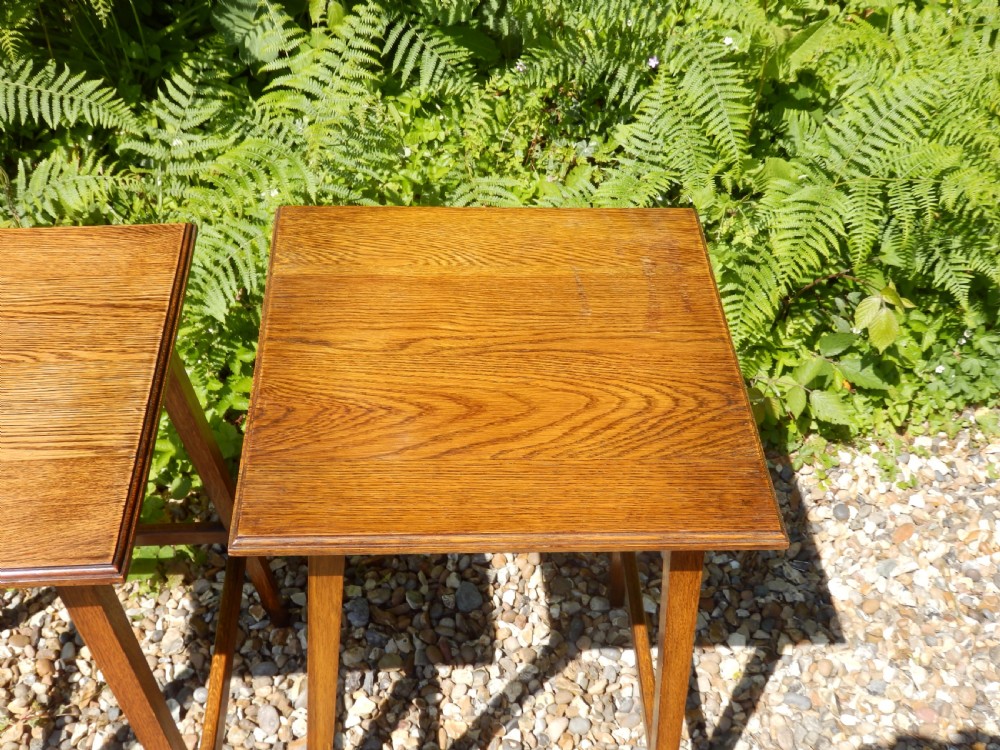 A pair of solid oak Arts and Crafts side tables. View VI