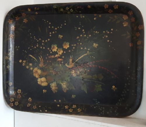 Large French Metal  Toleware Tray C1860