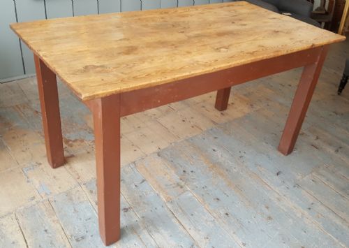 French Farmhouse Pitch Pine Table C1900