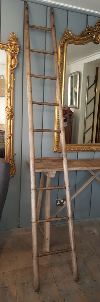 Antique Ash Shop or Library Ladder