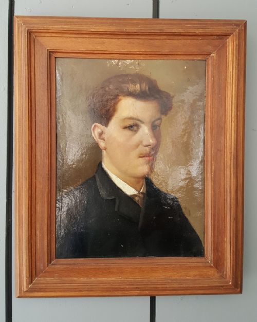 Antique Oil Painting of Gent