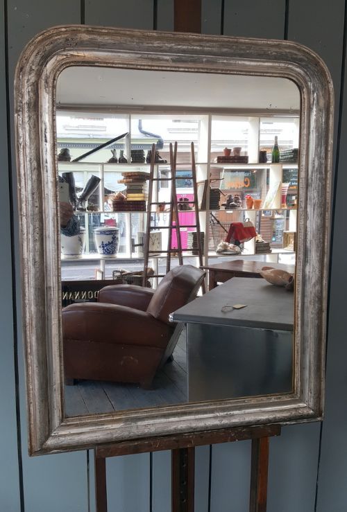 Antique French Silver Mirror C1890