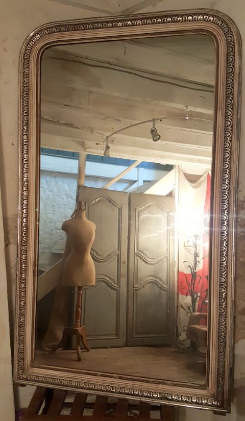 Antique Silver and Ivory Mirror