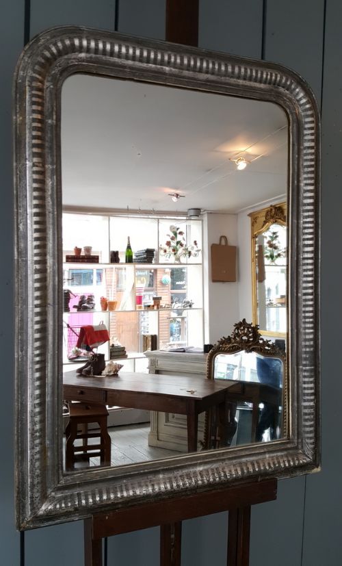 Antique Silver French Mirror