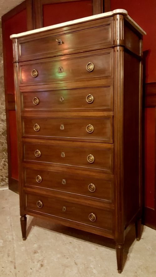 Antique Mahogany French Tall Chest C1920