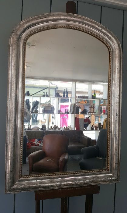Antique French Silver Gilded Mirror C1880