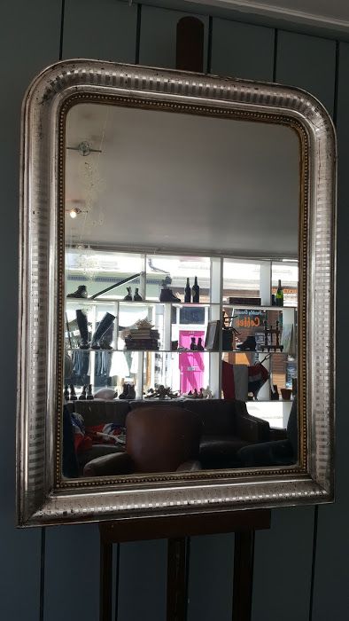 Antique French Silver Gilded Mirror