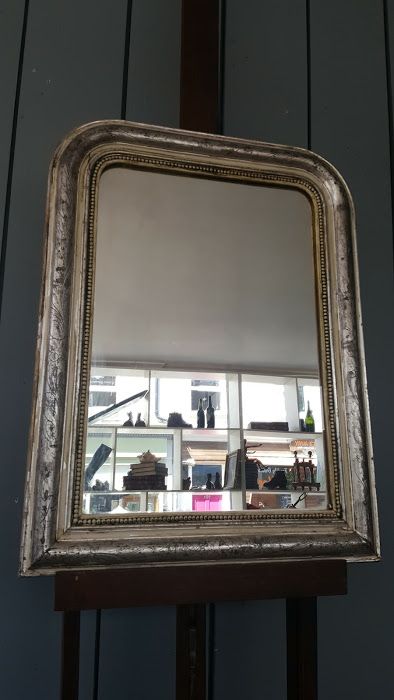 Pretty French Silver and Ivory Mirror