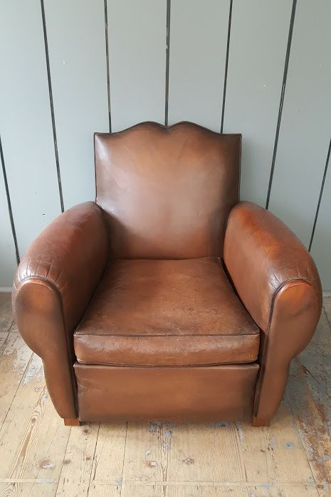Large French Leather Armchair