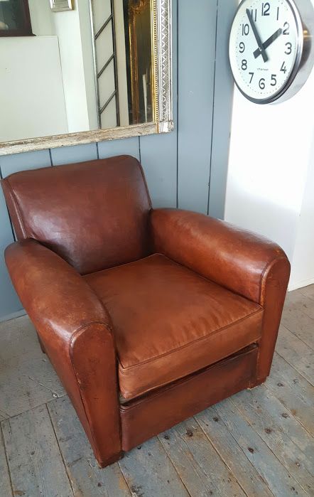 Large French Leather Armchair C1920