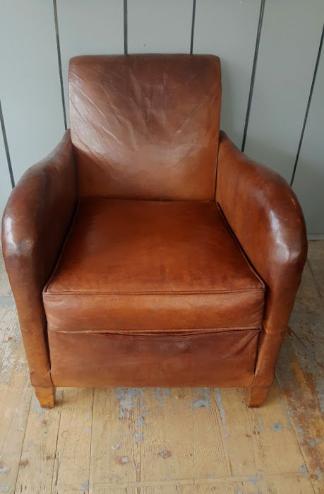 French Leather Armchair C1920