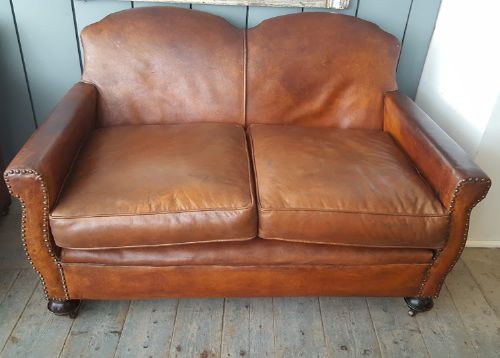 French Leather Sofa C1920