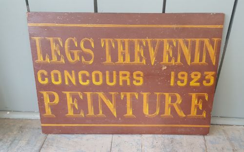 Antique French Painted Wooden Sign