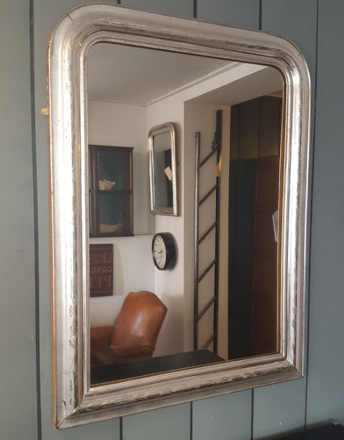 Antique Silver French Mirror