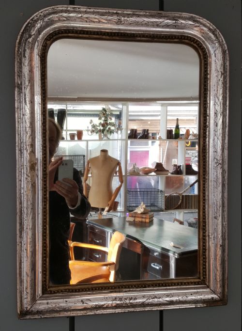 Antique French Silver Mirror C1880