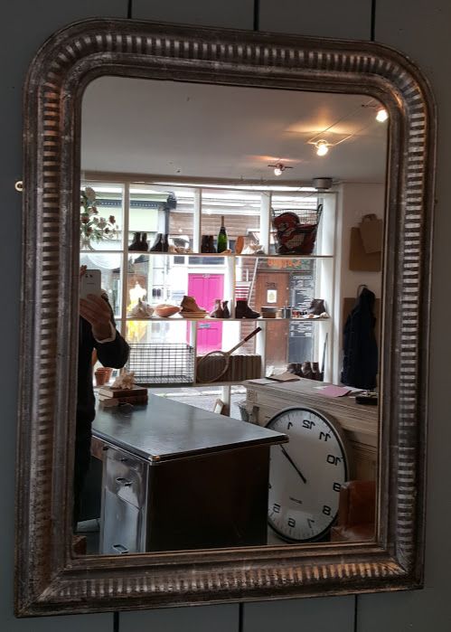 Antique French Silver Gilded Mirror