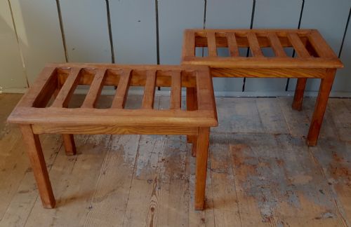 Pair of Oak Luggage Racks C1910