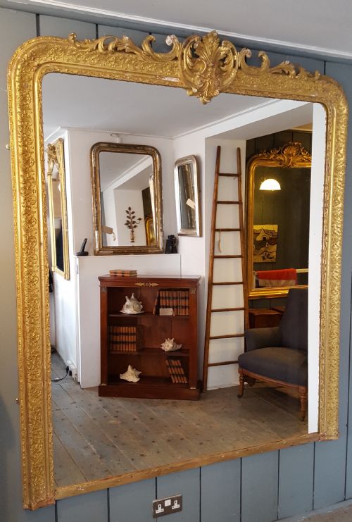 Antique Large French Gilded Mirror