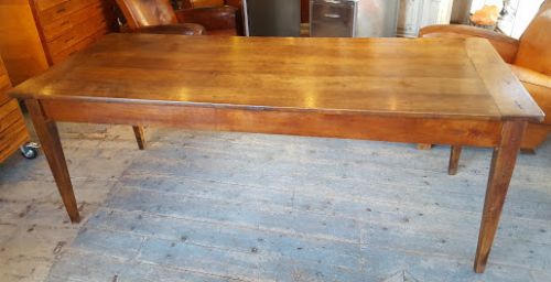 Large Antique French Cherry Wood Table C1840