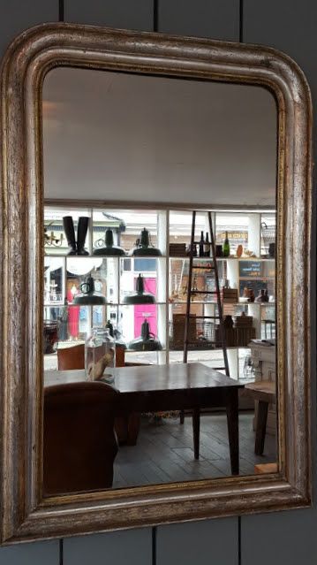 
Antique French Silver Gilded Mirror