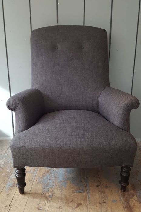 
French Charcoal Grey Armchair C1910