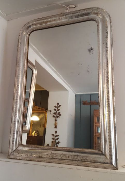 Antique French Silver Mirror C1890