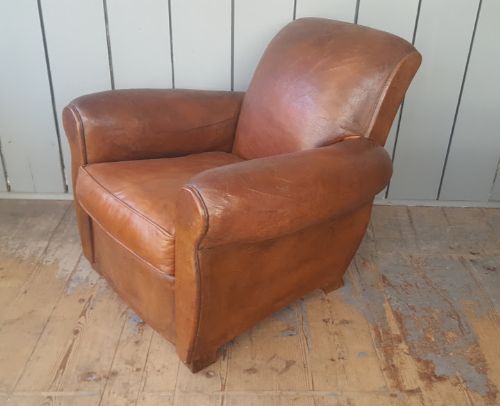 French Leather Armchair C1920