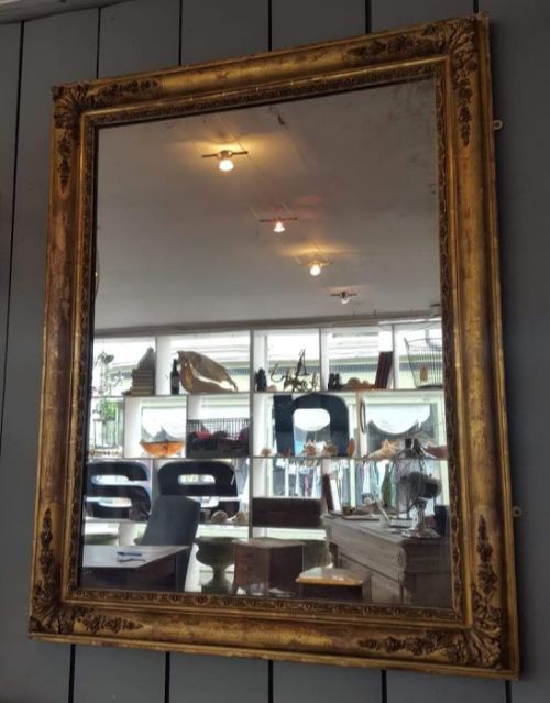 Antique Early French Gilded Mirror C1850